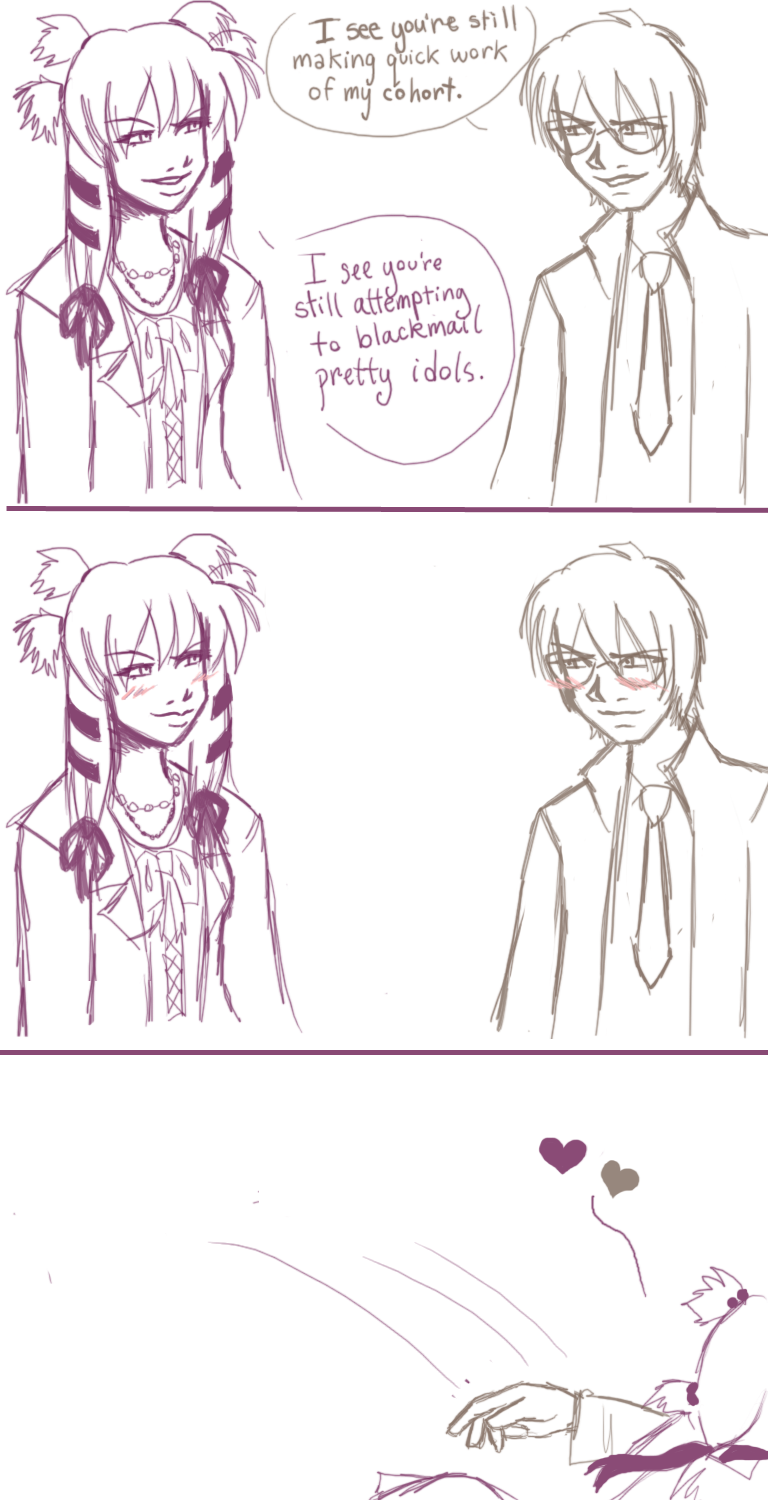 Still making quick work of my cohort. - Still attempting to blackmail pretty idols.